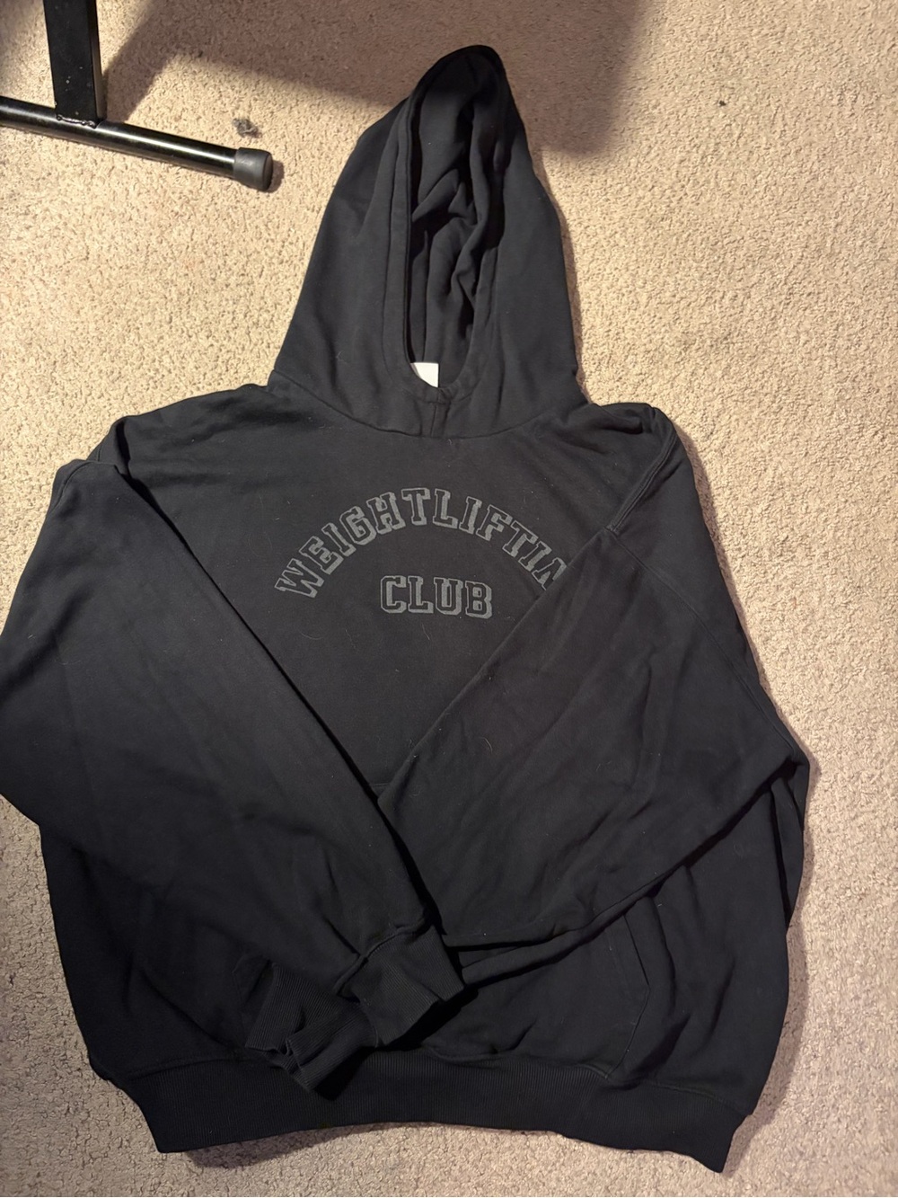 Gymshark Black Crewneck Hoodie with Subtle Chest Print